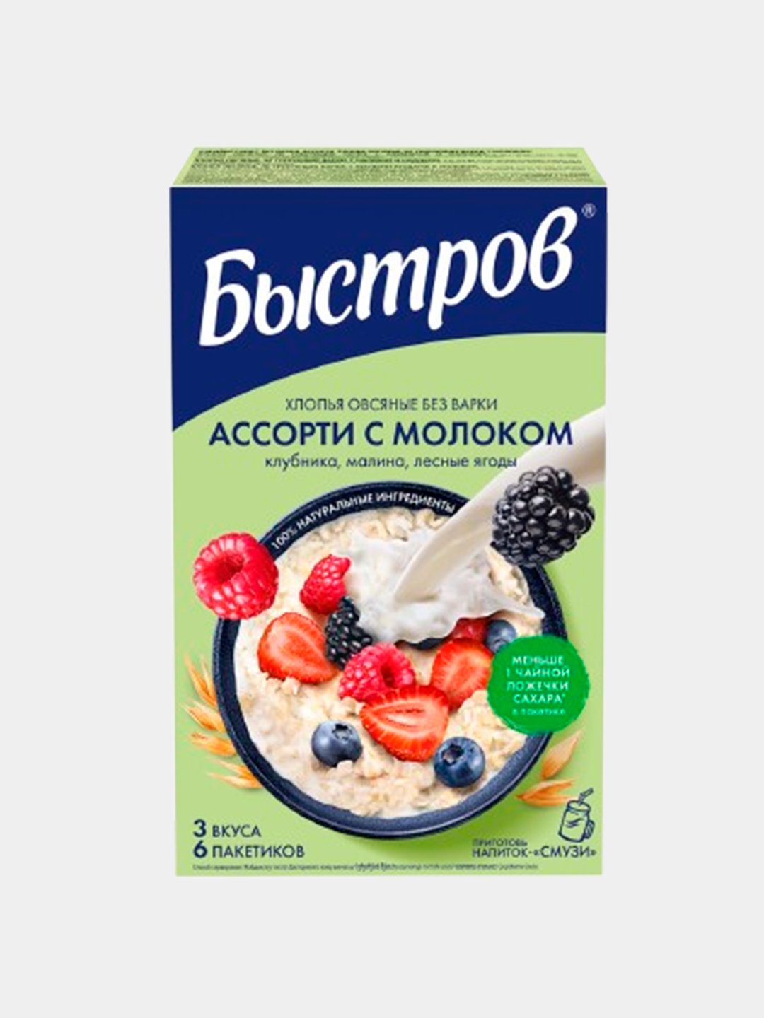 Каша овсяная Быстров клубника, малина, лесные ягоды, 240 г