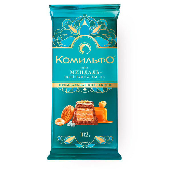 Komilfo shokoladi mindal va karamel 100 gr