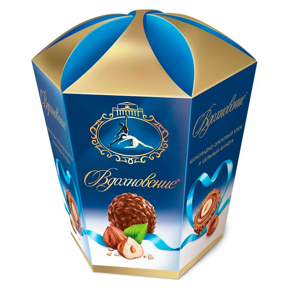 Vdoxnaveniye Shokoladli yong'oq kremi va funduk bilan konfet, 150gr