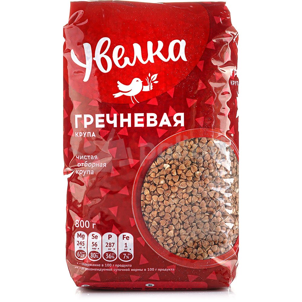 Крупа Увелка 800г гречневая ядрица