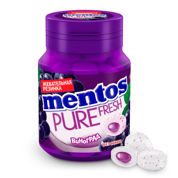 Mentos Pure Fresh uzum ta'mli saqich 54 gr