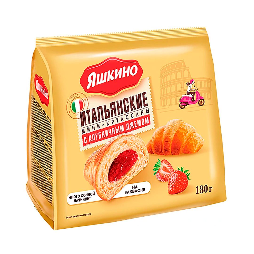 "Yashkino", qulupnay murabboli mini kruvasanlar, 180 gr